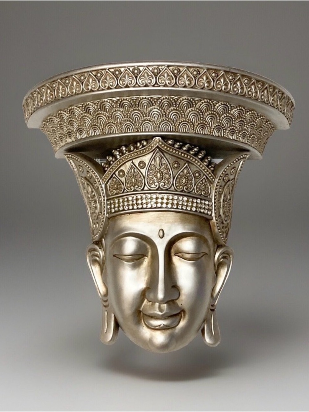 Unlisted Gold Toned Buddha Wall Shelf Accent